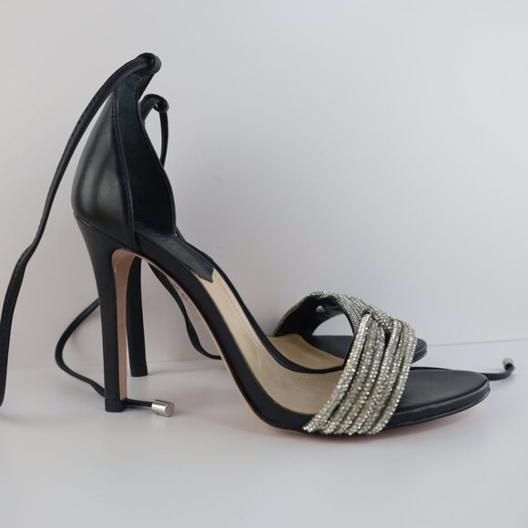 Andy Womens Leather Open Toe Heels 9B- 0309 - Picture 7 of 13